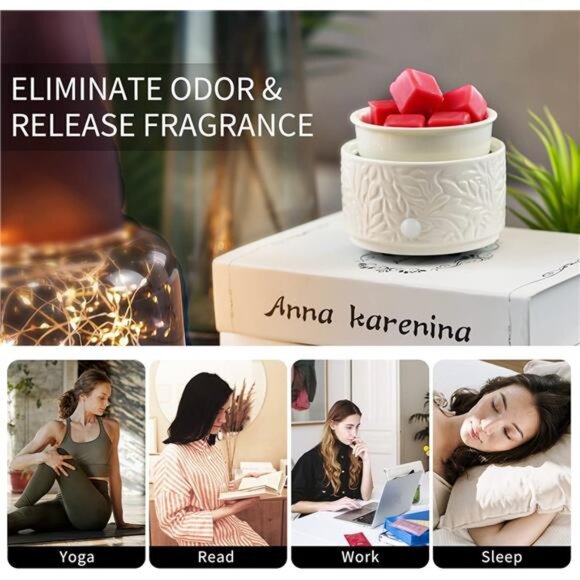 Wax Melt Warmer Ceramic 3-in-1 Electric Candle Wax Warmer for Scented Wax - Picture 4 of 7